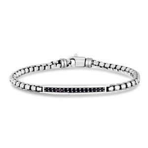Men's Box Link Black Spinel Bracelet